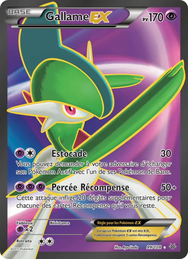 Gallame EX – carte Pokémon TCG Ultra Rare n°99
