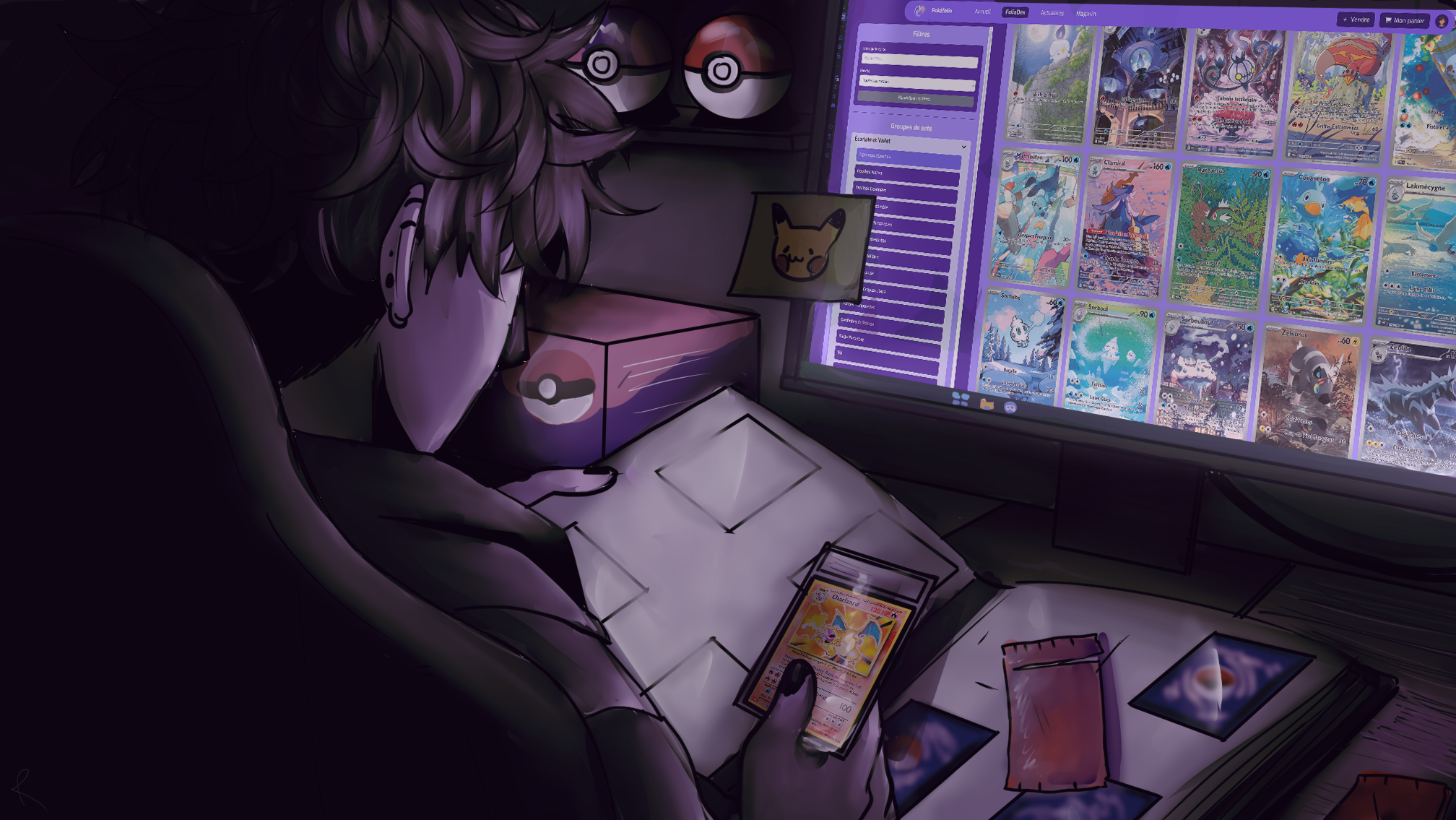 Collection de cartes Pokémon rares organisée sur Pokéfolia